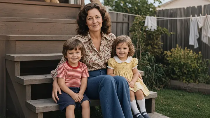 The same photograph restored: clean, in colour, the scratches and the crease gone.